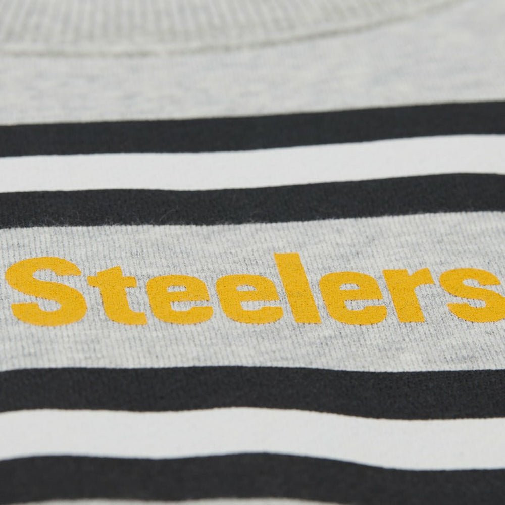 Pittsburgh Steelers All Over Print Vintage Fleece Crewneck Sweatshirt Heather Gray - Mitchell & Ness