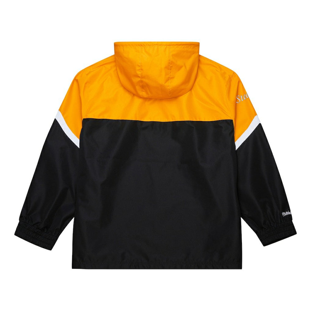 Pittsburgh Steelers Tie Breaker Vintage Logo Lightweight Anorak Half-Zip Windbreaker Gold/Black - Mitchell & Ness