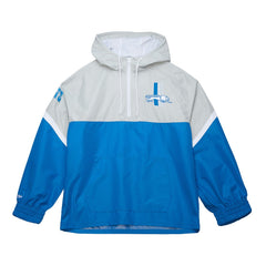 Detroit Lions Tie Breaker Vintage Logo Lightweight Anorak Half-Zip Windbreaker Silver/Blue - Mitchell & Ness