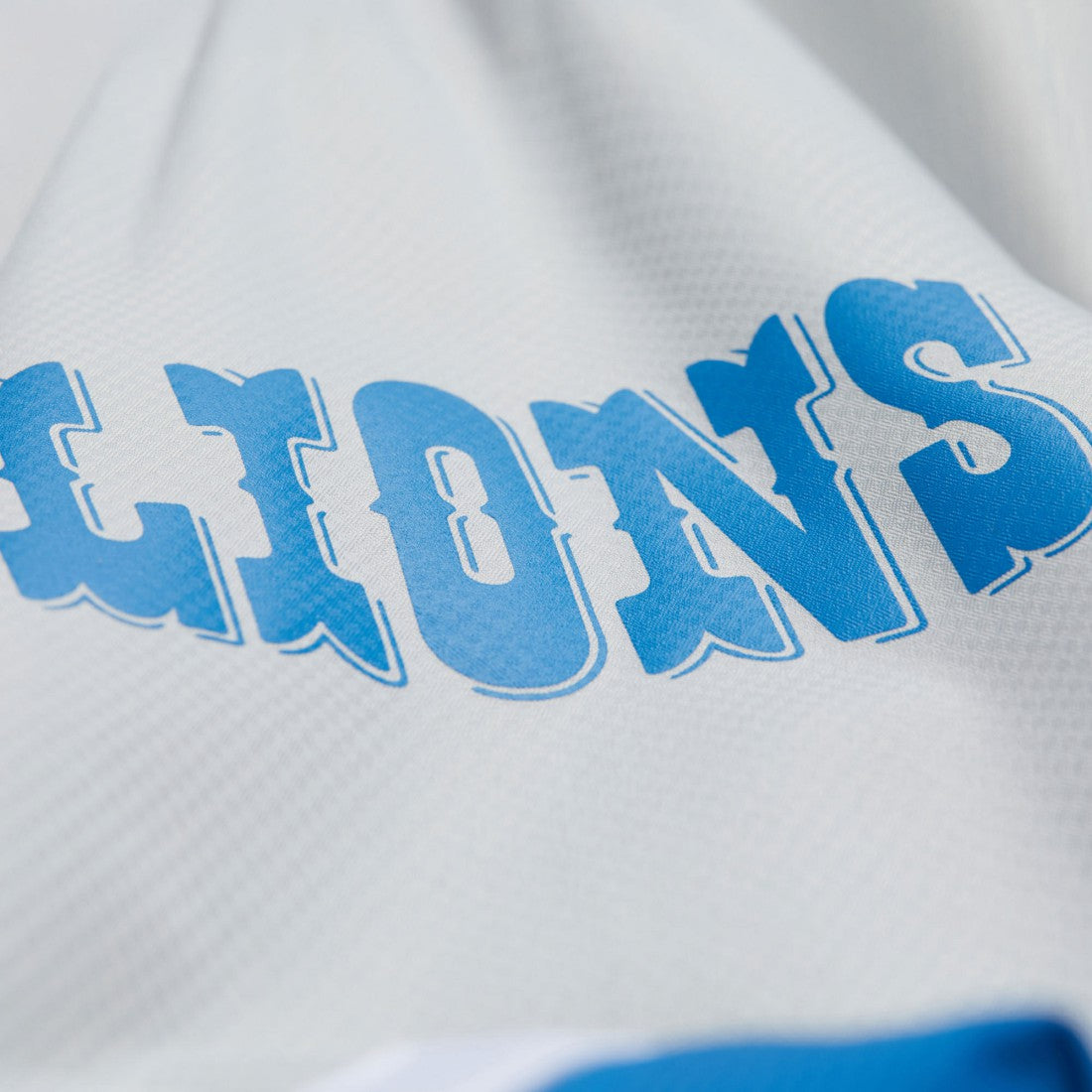 Detroit Lions Tie Breaker Vintage Logo Lightweight Anorak Half-Zip Windbreaker Silver/Blue - Mitchell & Ness