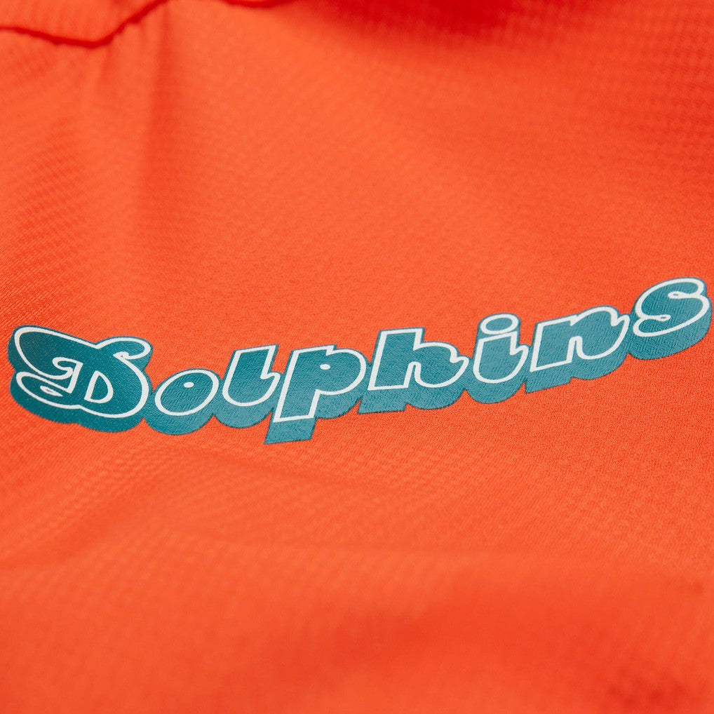 Miami Dolphins Tie Breaker Vintage Logo Lightweight Anorak Half-Zip Windbreaker Orange/Aqua - Mitchell & Ness