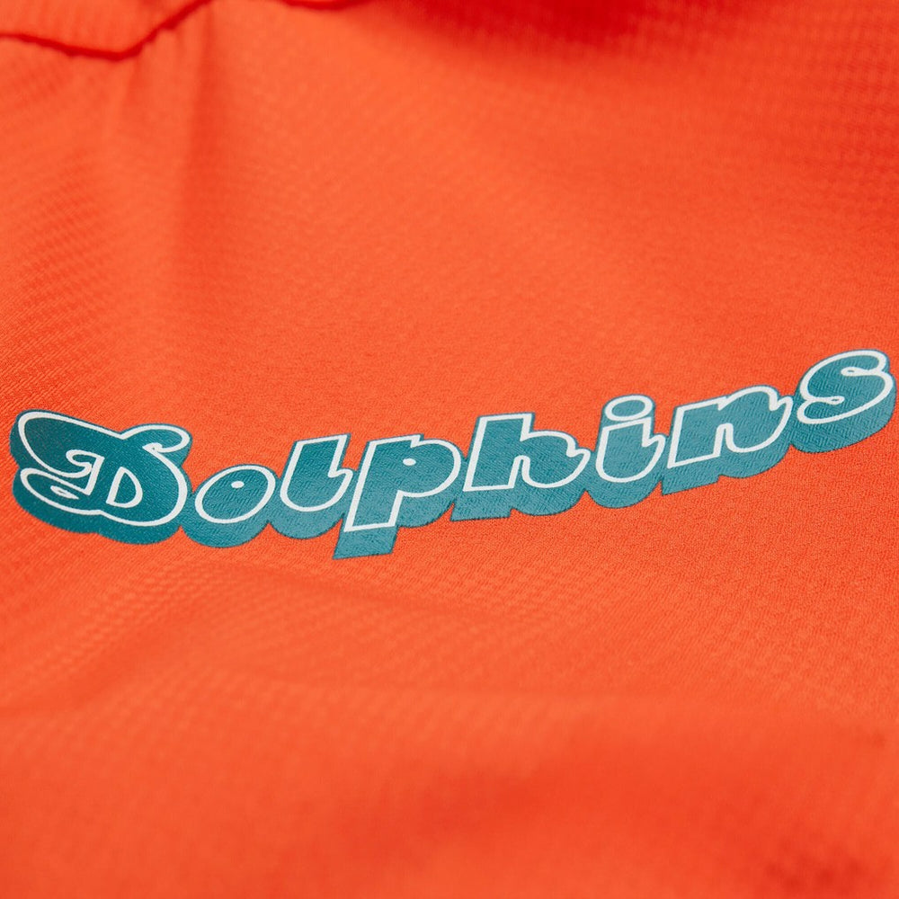 Miami Dolphins Tie Breaker Vintage Logo Lightweight Anorak Half-Zip Windbreaker Orange/Aqua - Mitchell & Ness