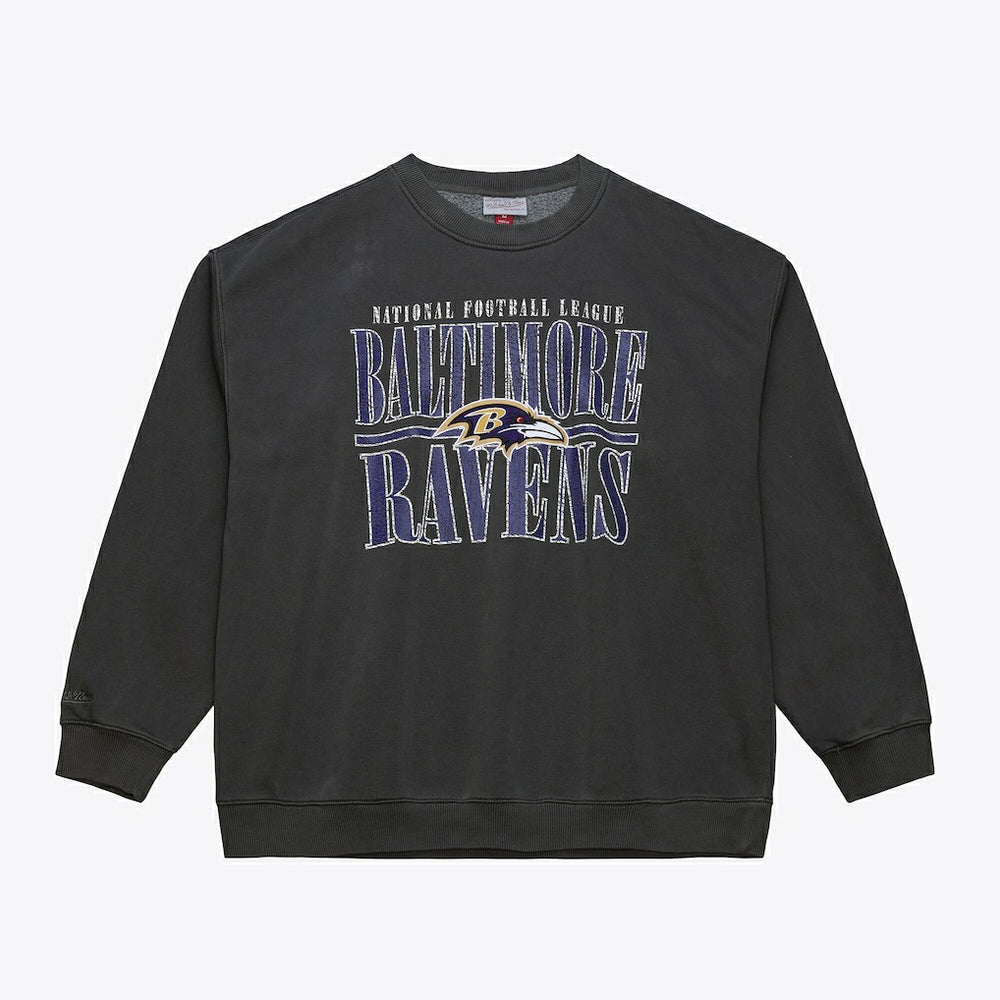 Baltimore Ravens Downtown Collection Fleece Sweatshirt Black - Mitchell & Ness