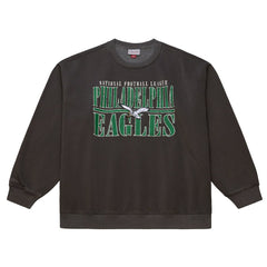 Philadelphia Eagles Downtown Crew Vintage Logo Sweatshirt Black - Mitchell & Ness