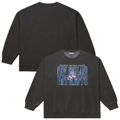 New England Patriots Downtown Crew Vintage Logo Sweatshirt Black - Mitchell & Ness