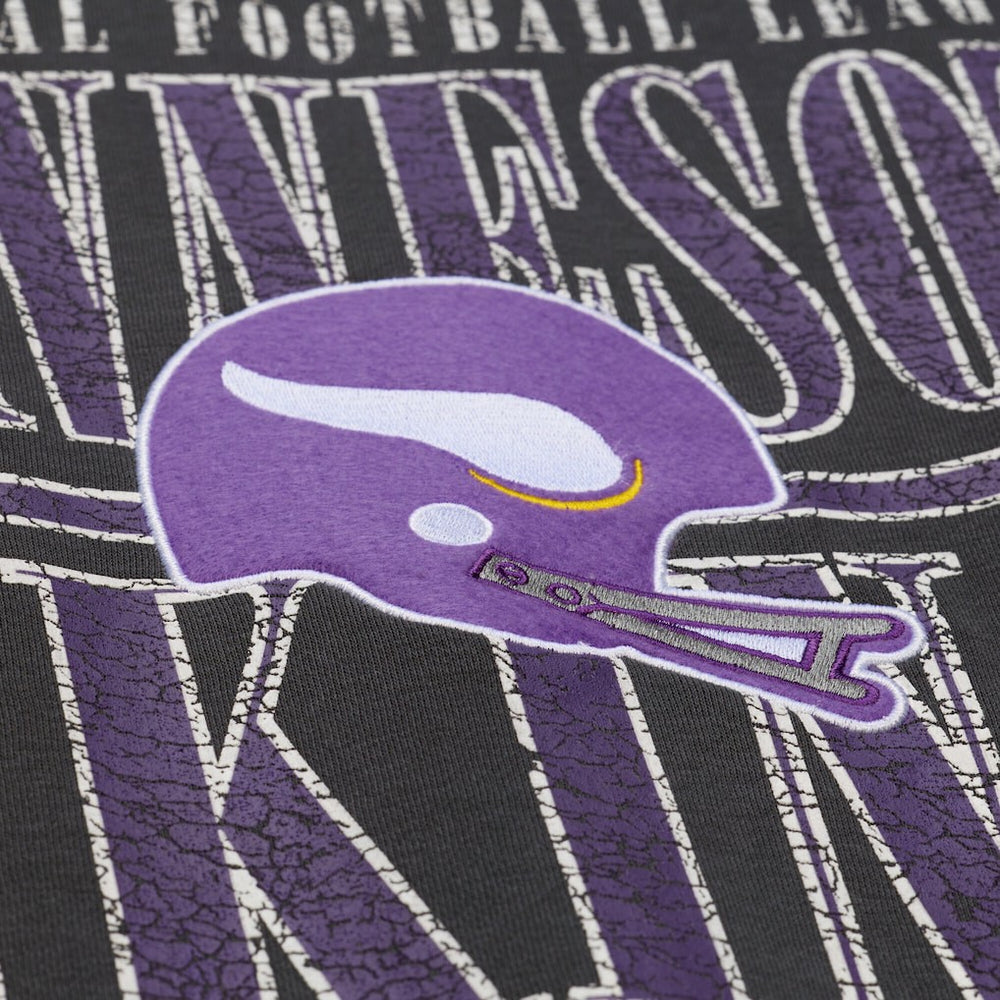 Minnesota Vikings Downtown Crew Vintage Logo Sweatshirt Black - Mitchell & Ness