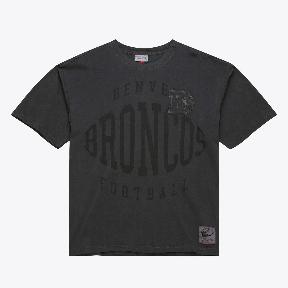 Denver Broncos Downtown Collection Premium Vintage Logo T-Shirt Black - Mitchell & Ness