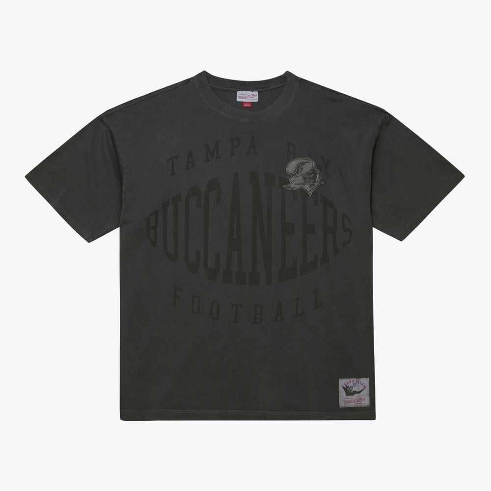 Tampa Bay Buccaneers Downtown Collection Premium Vintage Logo T-Shirt Black - Mitchell & Ness