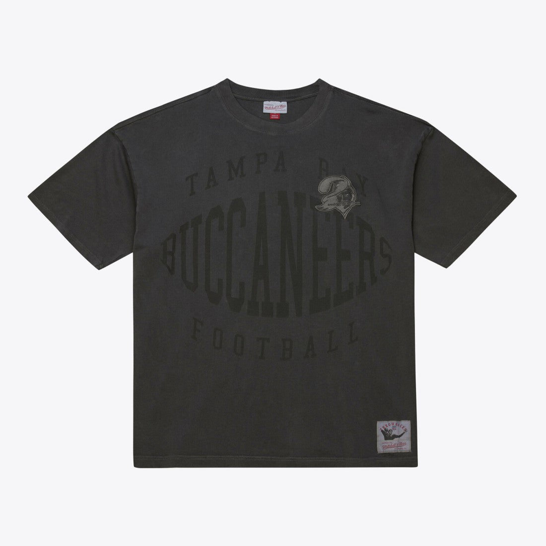 Tampa Bay Buccaneers Downtown Collection Premium Vintage Logo T-Shirt Black - Mitchell & Ness