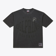 Miami Dolphins Downtown Collection Premium Vintage Logo T-Shirt Black - Mitchell & Ness