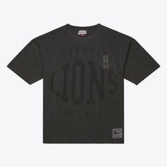 Detroit Lions Downtown Collection Premium Vintage Logo T-Shirt Black - Mitchell & Ness