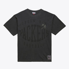 Green Bay Packers Downtown Collection Premium Vintage Logo T-Shirt Black - Mitchell & Ness