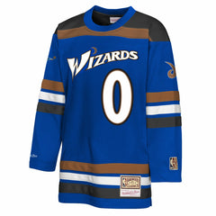 Mitchell & Ness - Gilbert Arenas Washington Wizards Youth Maxxed Out 2.0 Fashion Hockey Jersey - Blue