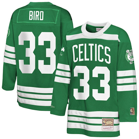 Larry Bird Boston Celtics Youth Maxxed Out 2.0 Fashion Hockey Jersey - Kelly Green | NBA Jerseys