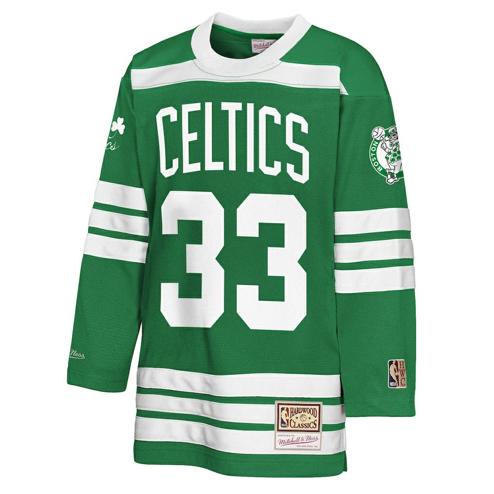 Mitchell & Ness - Larry Bird Boston Celtics Youth Maxxed Out 2.0 Fashion Hockey Jersey - Kelly Green