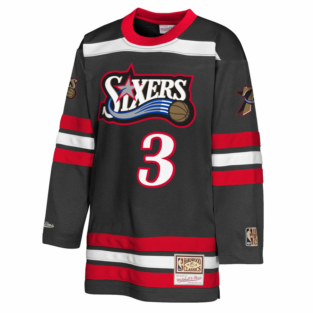 Allen Iverson Philadelphia 76ers Youth Maxxed Out 2.0 Fashion Hockey Jersey - Black | NBA Jerseys