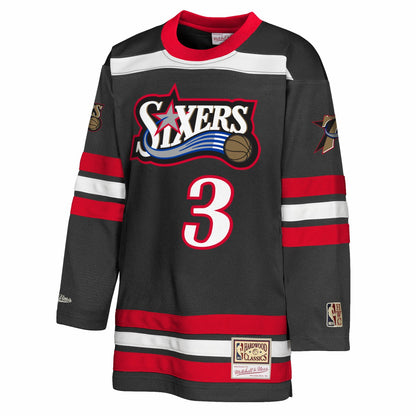 Allen Iverson Philadelphia 76ers Youth Maxxed Out 2.0 Fashion Hockey Jersey - Black | NBA Jerseys
