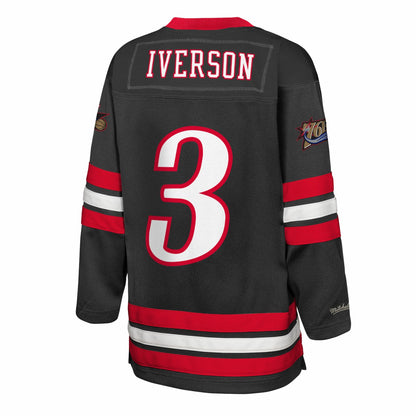 Allen Iverson Philadelphia 76ers Youth Maxxed Out 2.0 Fashion Hockey Jersey - Black | NBA Jerseys