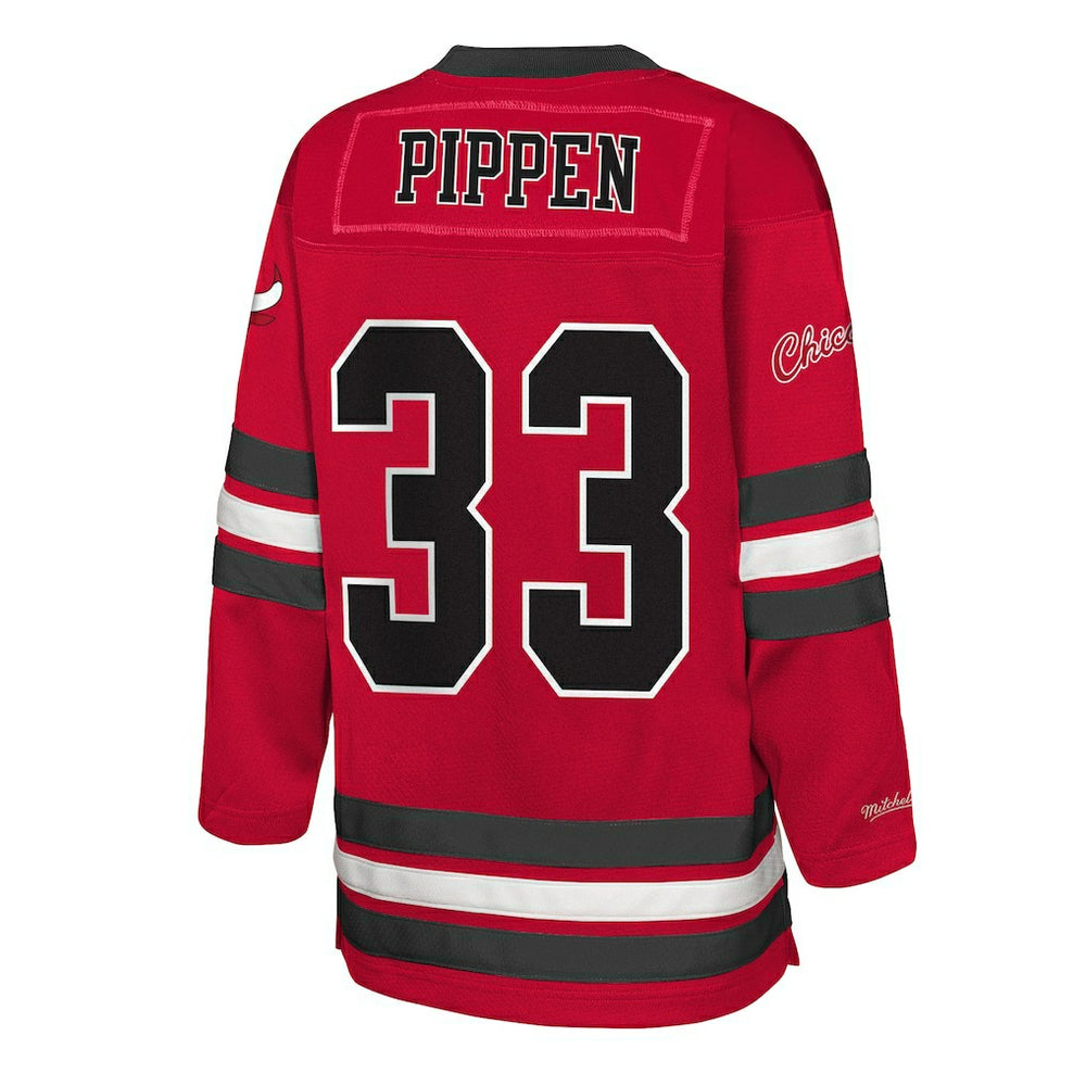 Mitchell & Ness - Scottie Pippen Chicago Bulls Youth Maxxed Out 2.0 Fashion Hockey Jersey - Red