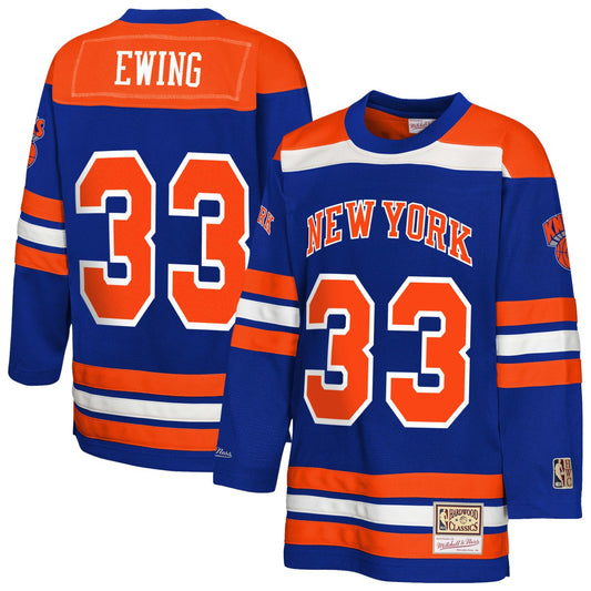 Patrick Ewing New York Knicks Youth Maxxed Out 2.0 Fashion Hockey Jersey - Blue | NBA Jerseys