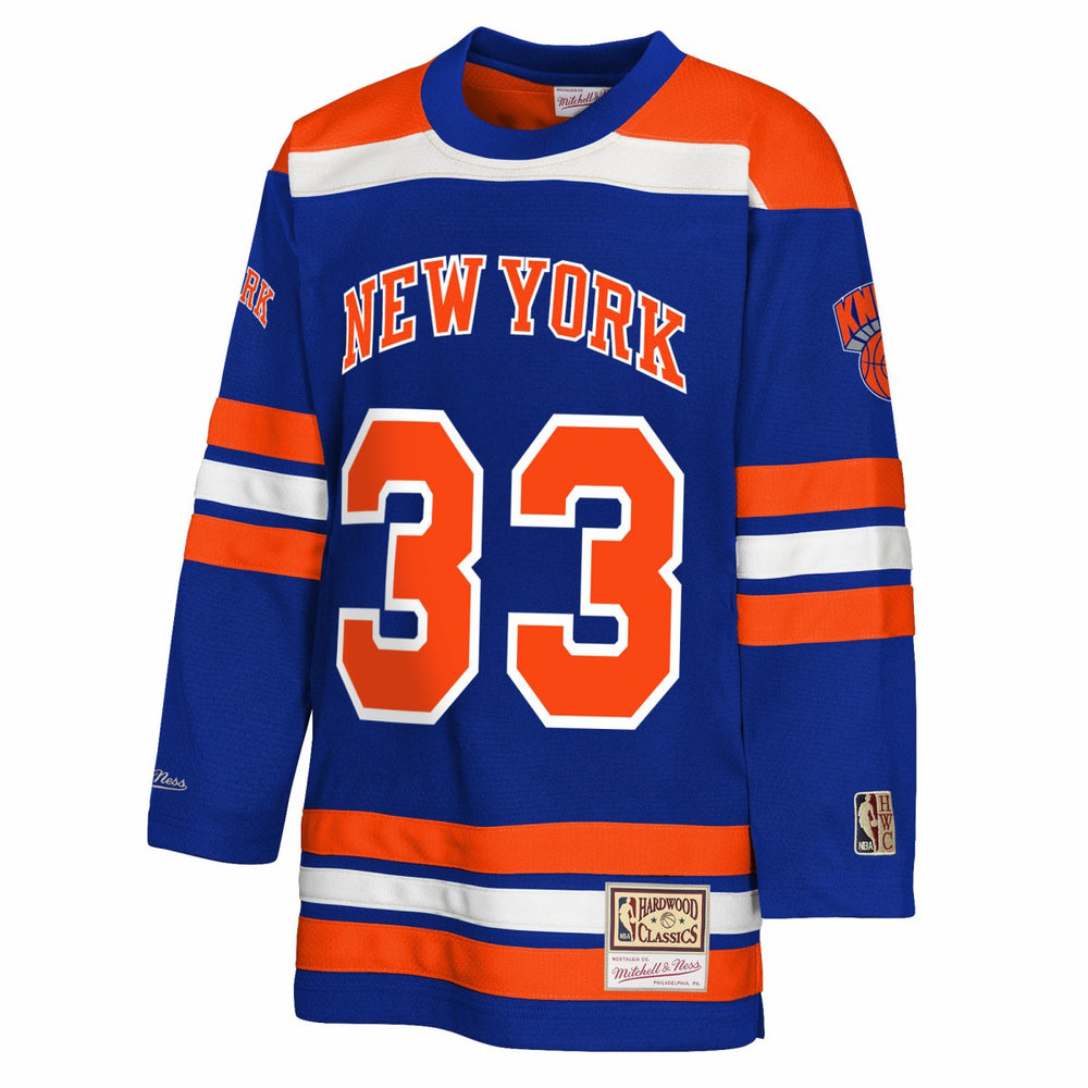 Mitchell & Ness - Patrick Ewing New York Knicks Youth Maxxed Out 2.0 Fashion Hockey Jersey - Blue