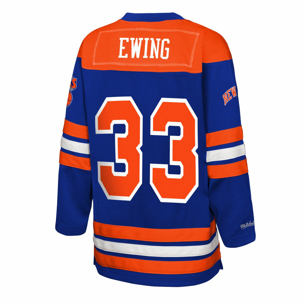 Mitchell & Ness - Patrick Ewing New York Knicks Youth Maxxed Out 2.0 Fashion Hockey Jersey - Blue