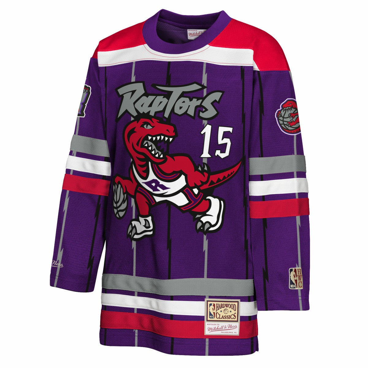 Mitchell & Ness - Vince Carter Toronto Raptors Youth Maxxed Out 2.0 Fashion Hockey Jersey - Purple