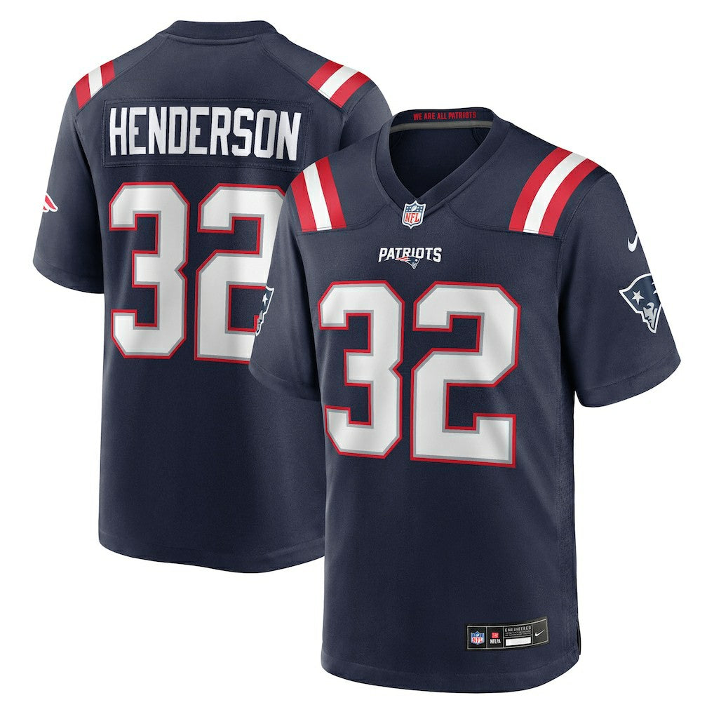 TreVeyon Henderson New England Patriots 2025 NFL Draft Game Jersey Navy - Nike
