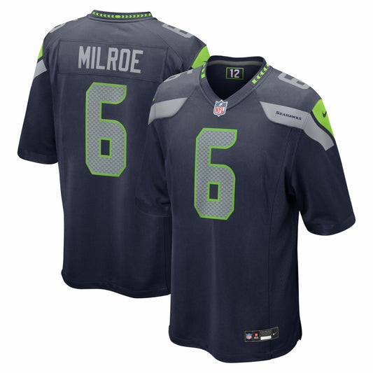 Jalen Milroe Seattle Seahawks 2025 NFL Draft Game Jersey - College Navy | NFL Jerseys