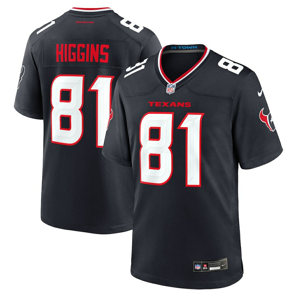 Jayden Higgins Houston Texans Game Jersey - Navy | NFL Jerseys