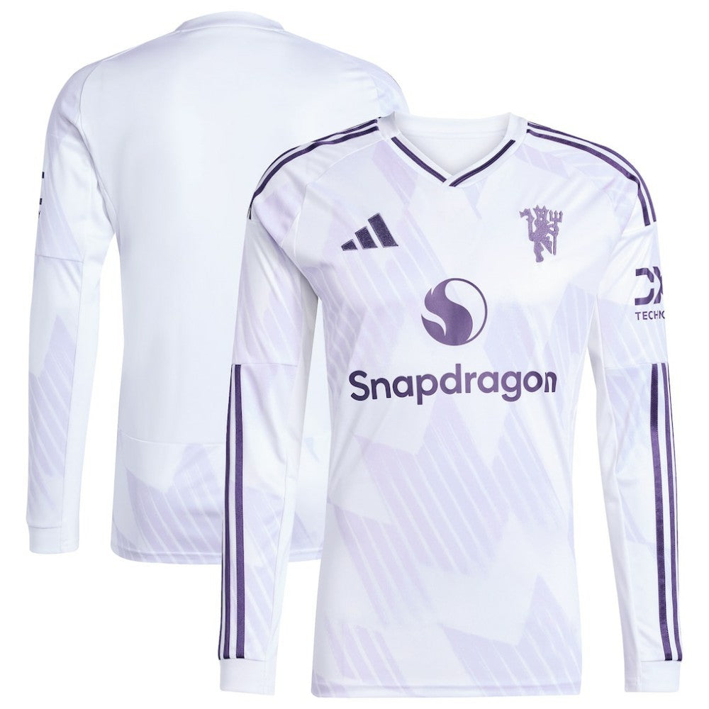 Adidas Manchester United 2025/26 Away Replica Long Sleeve Jerseys - White