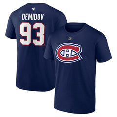 Ivan Demidov Montreal Canadiens - Fanatics Authentic Stack Name & Number T-Shirt Navy