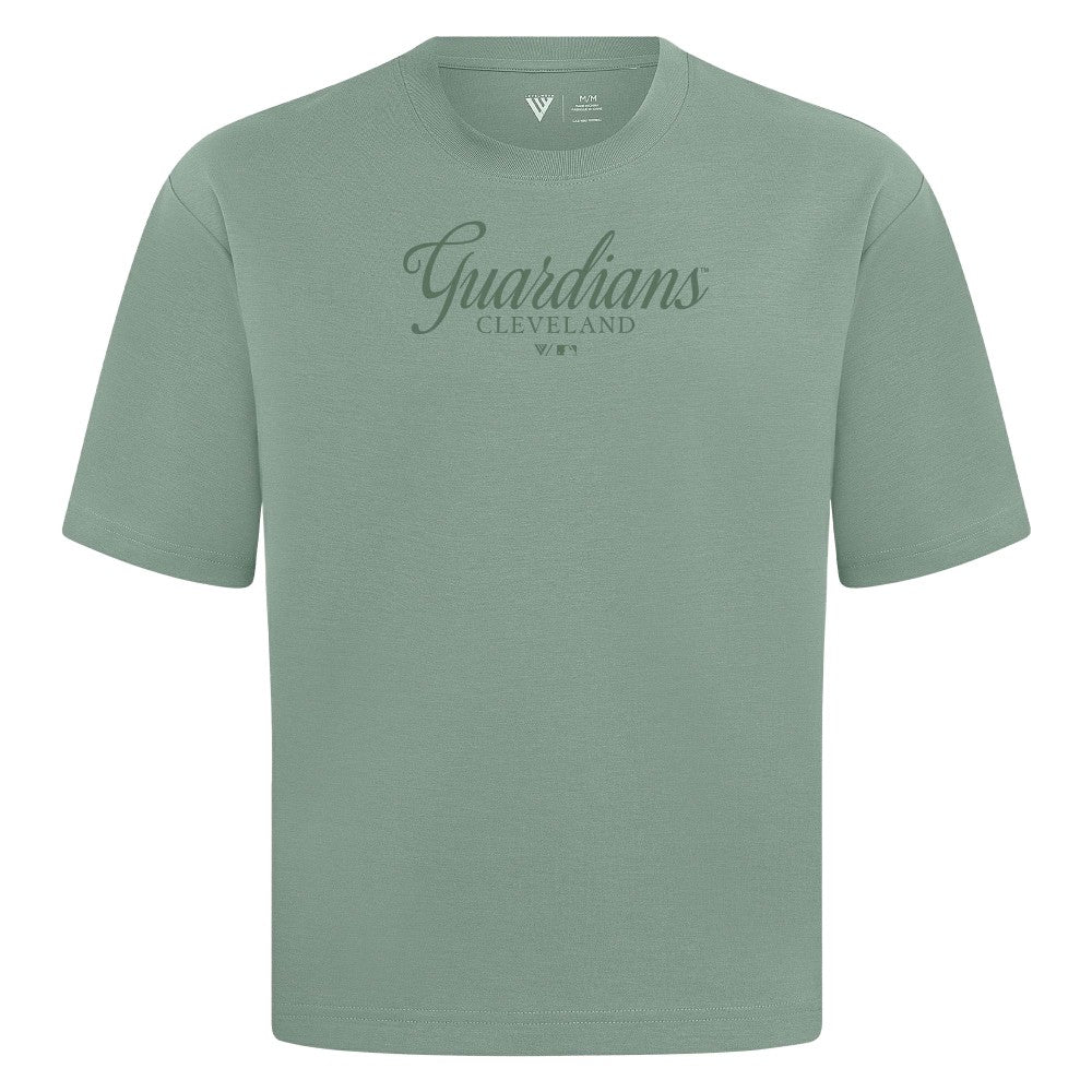 Cleveland Guardians Levelwear Ethereal Oversized Luxe Signature Knit T-Shirt for sale