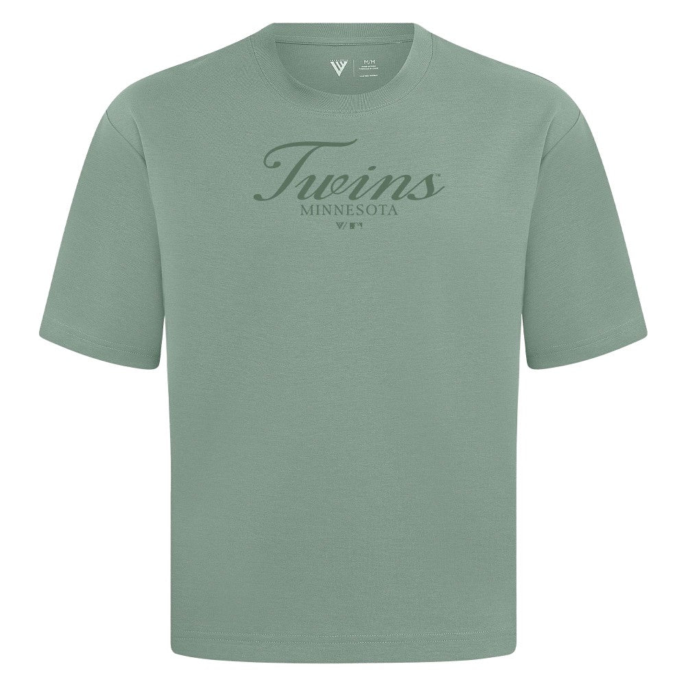Minnesota Twins Levelwear Ethereal Oversized Luxe Signature Knit T-Shirt for sale