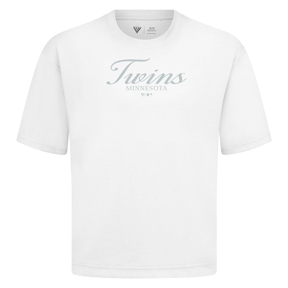Minnesota Twins Levelwear Ethereal Oversized Luxe Signature Knit T-Shirt for sale