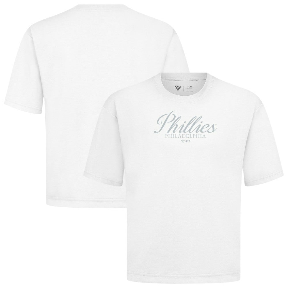 Philadelphia Phillies Levelwear Ethereal Oversized Luxe Signature Knit T-Shirt On Sale