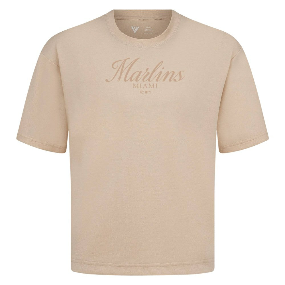 Miami Marlins Levelwear Ethereal Oversized Luxe Signature Knit T-Shirt discount