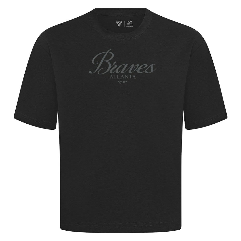 Atlanta Braves Levelwear Ethereal Oversized Luxe Signature Knit T-Shirt On Sale