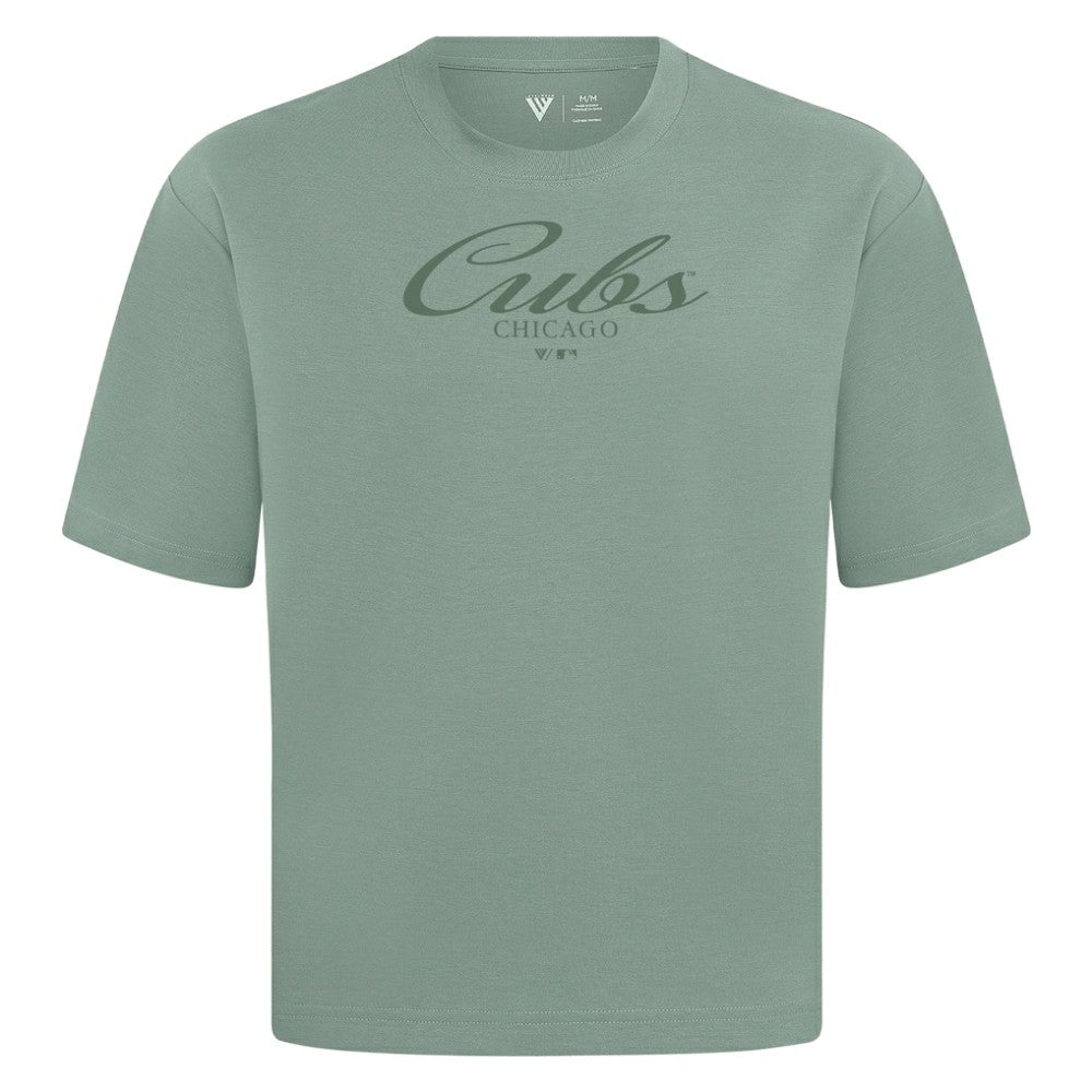 Chicago Cubs Levelwear Ethereal Oversized Luxe Signature Knit T-Shirt for sale