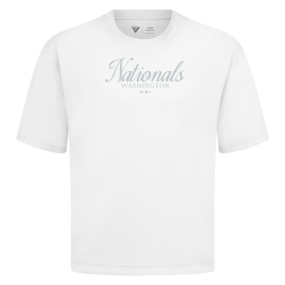 Washington Nationals Levelwear Ethereal Oversized Luxe Signature Knit T-Shirt On Sale