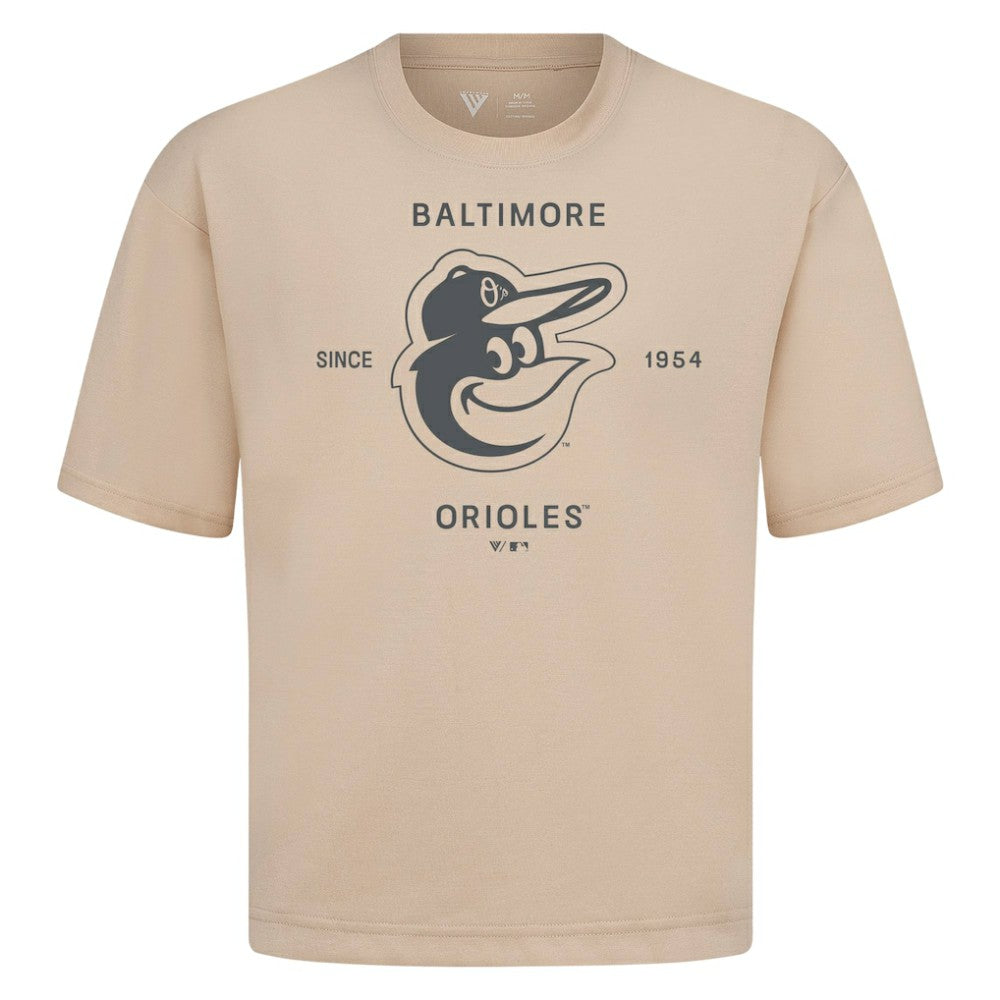 Baltimore Orioles Levelwear Crossway Oversized Luxe Signature Knit T-Shirt On Sale