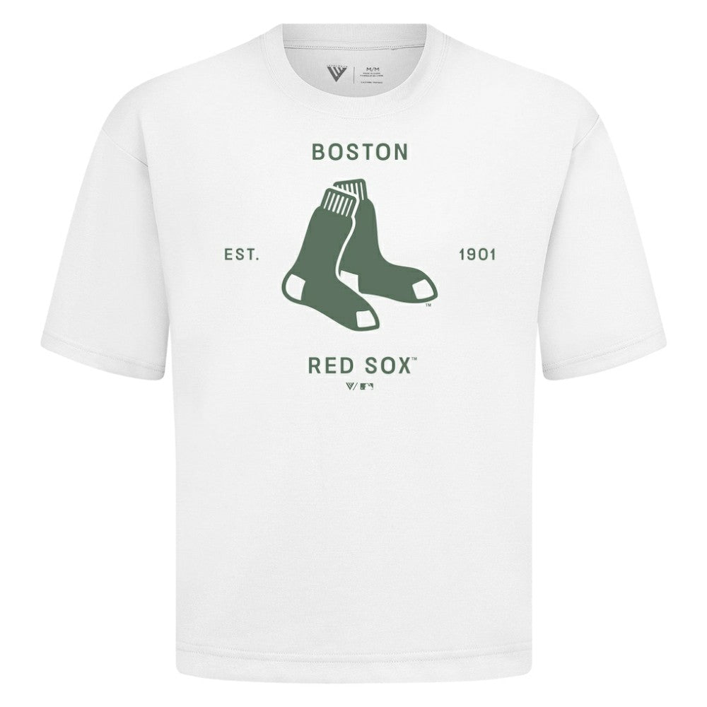 Boston Red Sox Levelwear Crossway Oversized Luxe Signature Knit T-Shirt Clearance