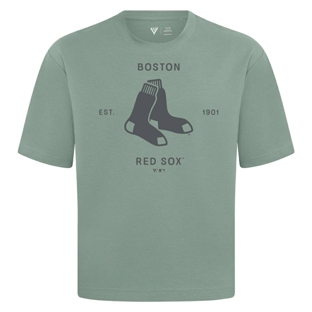 Boston Red Sox Levelwear Crossway Oversized Luxe Signature Knit T-Shirt Near Me
