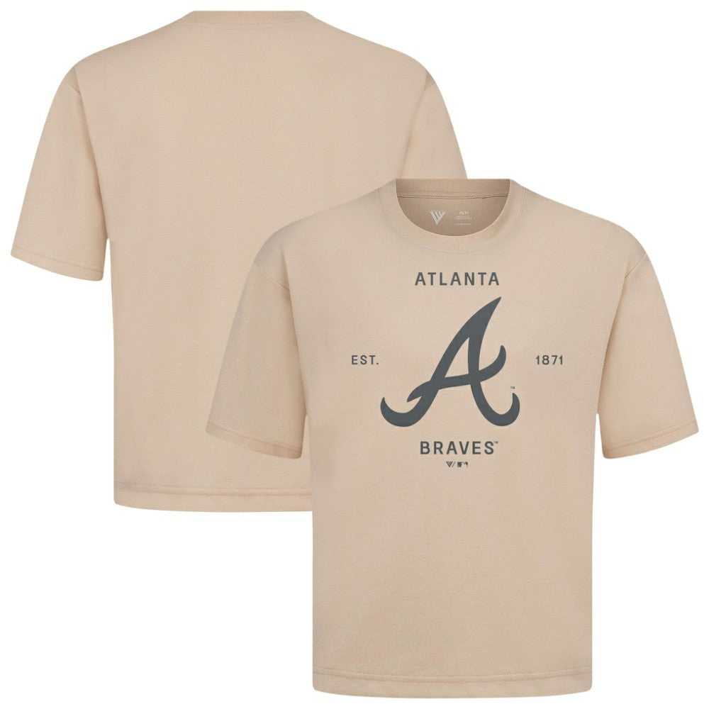 Atlanta Braves Levelwear Crossway Oversized Luxe Signature Knit T-Shirt for sale