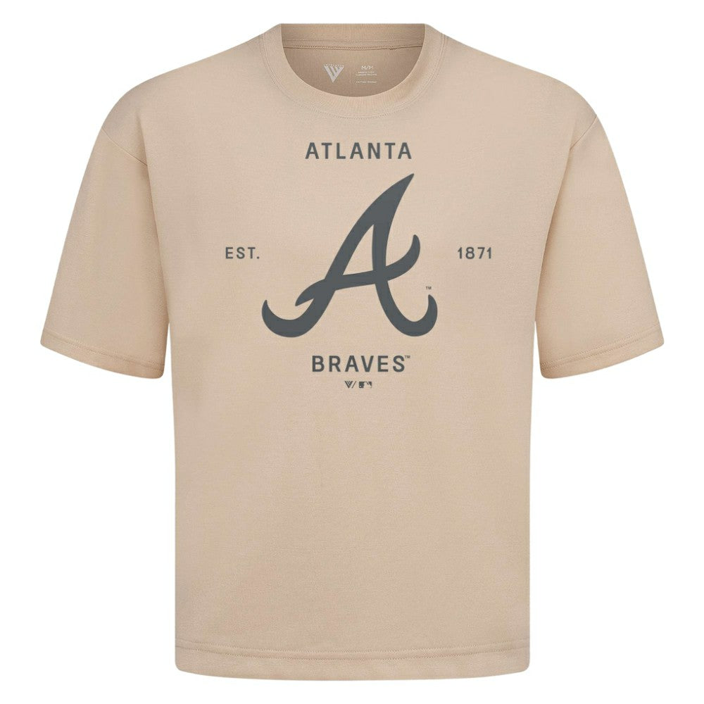 Atlanta Braves Levelwear Crossway Oversized Luxe Signature Knit T-Shirt for sale