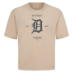 Detroit Tigers Levelwear Crossway Oversized Luxe Signature Knit T-Shirt On Sale