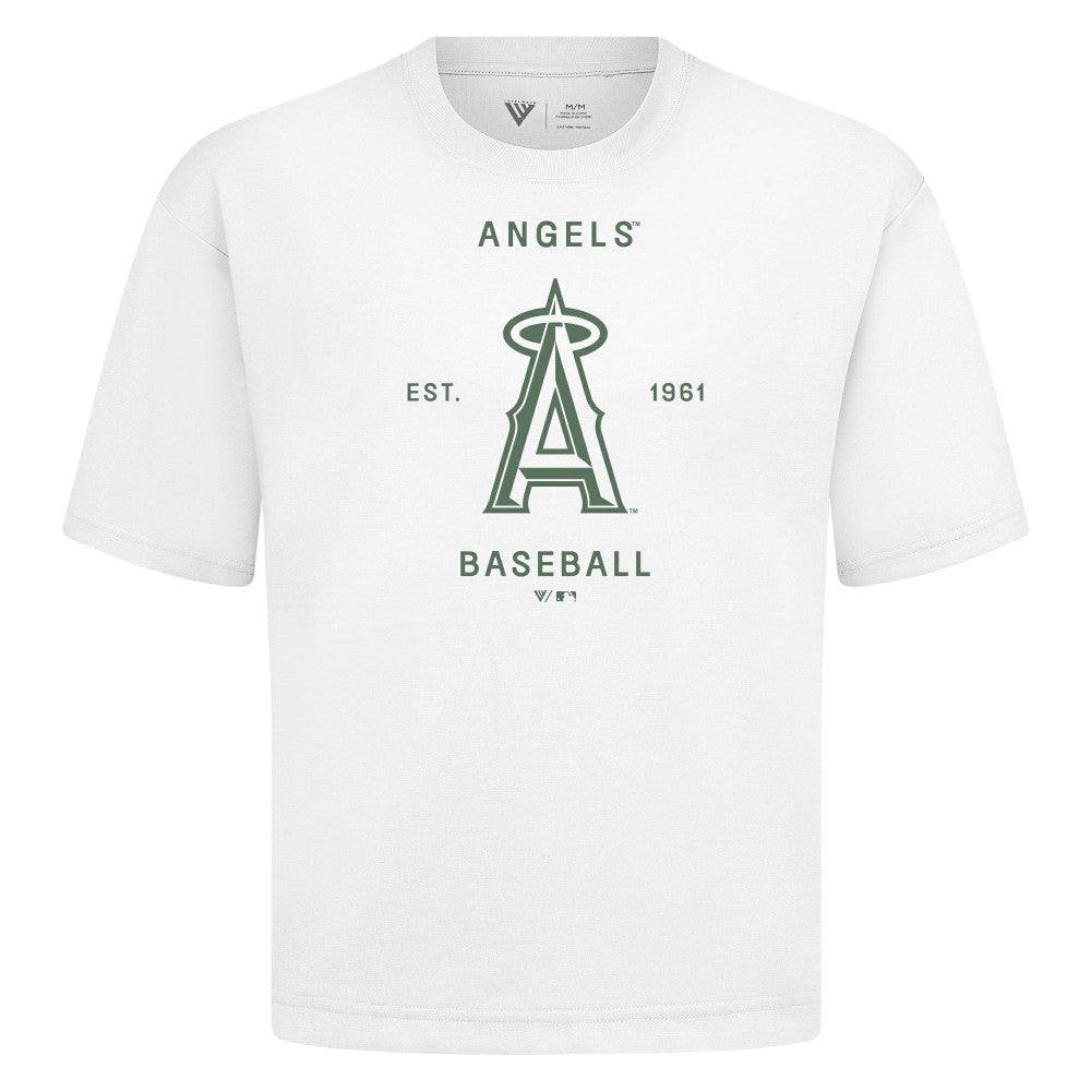 Los Angeles Angels Levelwear Crossway Oversized Luxe Signature Knit T-Shirt discount
