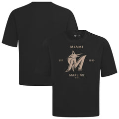 Miami Marlins Levelwear Crossway Oversized Luxe Signature Knit T-Shirt Clearance