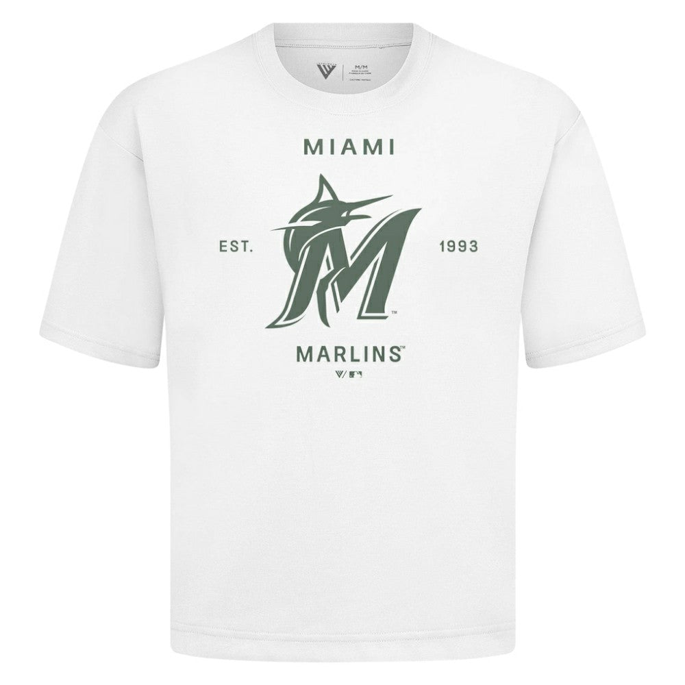 Miami Marlins Levelwear Crossway Oversized Luxe Signature Knit T-Shirt Lifestyle