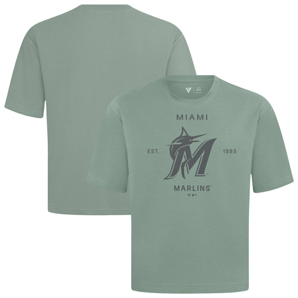 Miami Marlins Levelwear Crossway Oversized Luxe Signature Knit T-Shirt Lifestyle